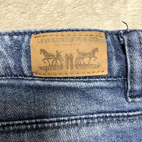 Levis Jeans Girl Sz‎ 8 Boot Cut Blue Low Rise Contrast Stitching Adjustable - Picture 12 of 14